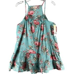 Mossimo Supply Tank Top Women's Juniors XXL Green Jade Floral Racerback Babydoll